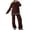 Brown, variant on Women's 2 Piece Outfits Solid Sweater Set Long Sleeve Pullover Sweater And Casual Pants Loose Fit Lounge Set