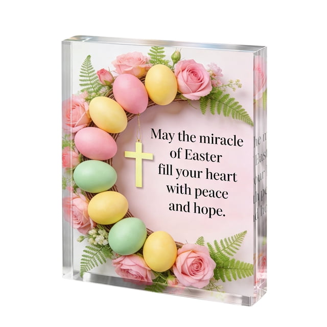 Easter Acrylic Desk Ornament for Kids - Spring Home Decor & Holiday Gift with Festive Patterns, Child-Safe & Durable