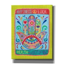 Epic Graffiti 'Hamsa of Happiness' by Hello Angel, Giclee Canvas Wall Art, 26"x34"