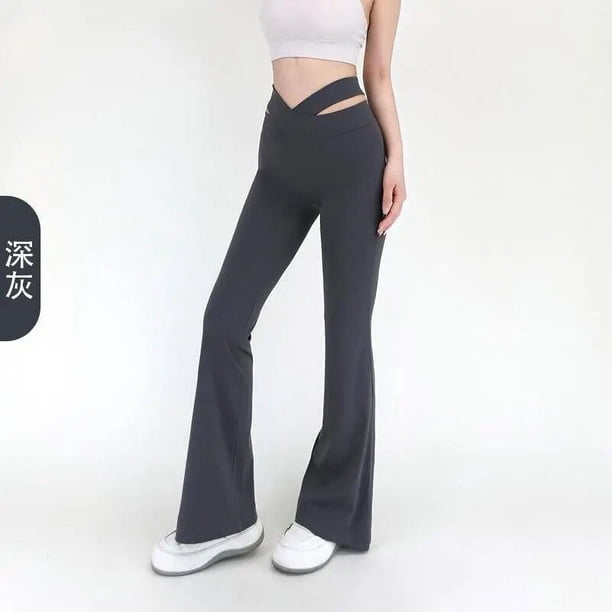 Leggings acampanados, pantalones de Yoga para mujer, cintura alta, pierna ancha, gimnasio, Fitness, deportes, pantalones acampanados negros, pantalones de baile latino