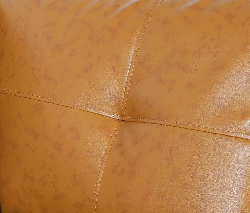 MAYEERTY Semi PU Synthetic Leather Ottoman with Storage for Modular Sectional Sofa, Ginger