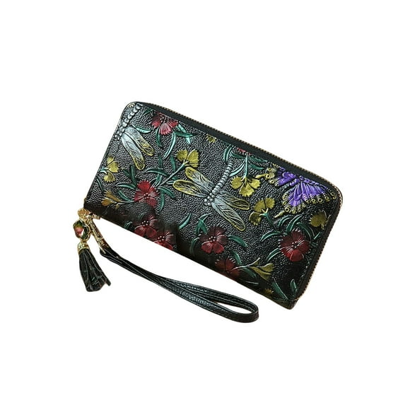 Qarigey Cartera de cuero para mujer, monedero para llaves, tienda escolar, moda Vintage, monedero, organizador de tarjetas de crédito, bolsillo con Carteras tipo 5 Qarigey AP012762-05