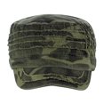 thumbnail image 2 of D&Y Unisex Cotton Distressed Layered Frayed Cadet Military Cap, Black, 2 of 4