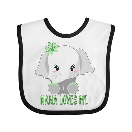

Inktastic Nana Loves Me- Cute Elephant Gift Baby Boy or Baby Girl Bib