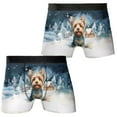 thumbnail image 3 of Hello Winter Yorkshire Terrier Welcome Snowy Night Watercolor Vintage All Over Print Boxer Briefs Underwear for Men Dad Yorkie Dog Lover Gifts - 01011, 3 of 6