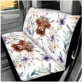 thumbnail image 3 of Jeiento Highland Cow 14 PCS Car Seat Cover Full Set with Steering Wheel Cover Center Console Cover Seat Belt Cover Headrest Covers Coaster Interior Auto Accessory Universal Fit, 3 of 7