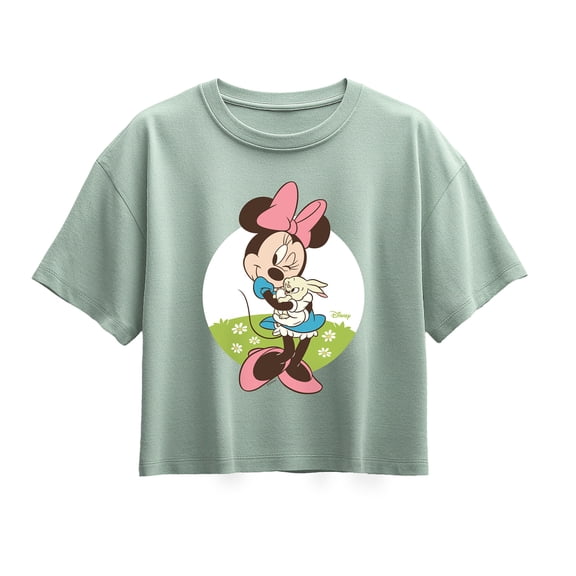 Disney - Minnie Bunny Character Art - Youth Girls Boxy T-Shirt