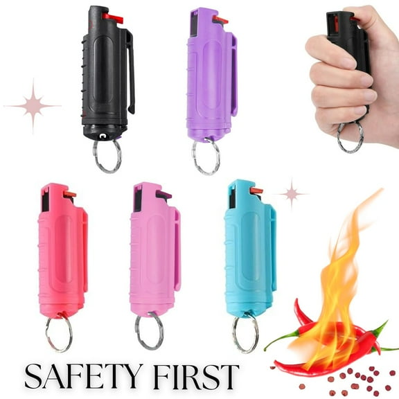 5 Pack Pepper Spray Keychain, Self Defense Keychain