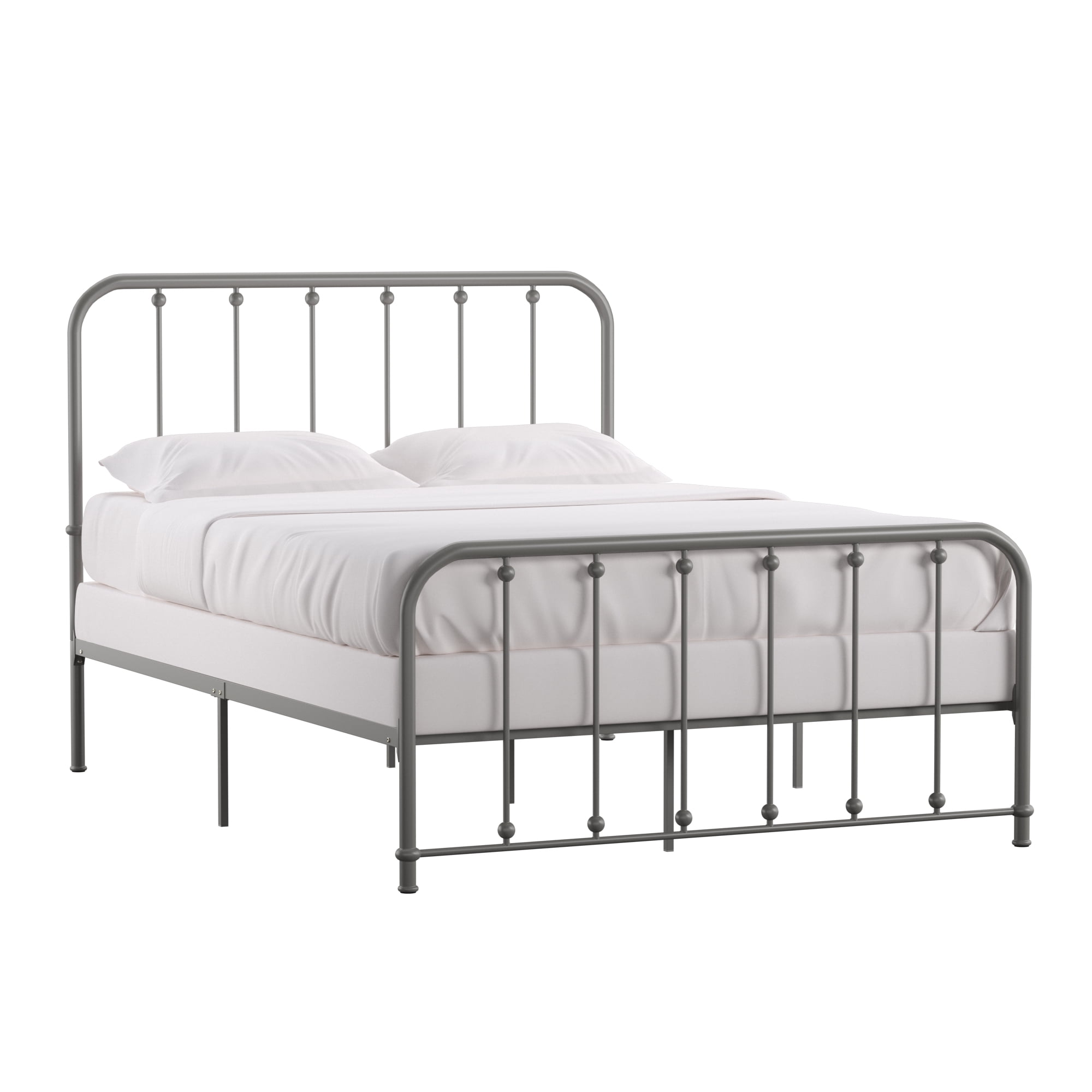 Weston Home Montgomery Spindle Metal Platform Queen Bed, Frost Grey