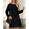 thumbnail image 3 of SOMER Fall Dresses for Women 2025, Crewneck Sweatshirt Dress Pullover, Mini Casual Dresses for Women Elegant Classy, A-Line Long Sleeve Black Dress, 3 of 6