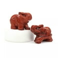 thumbnail image 2 of GKNET 1.5'' Natural Quartz Crystal Mini Elephant Gemstone Carved Animal Statue Gift-Red Jasper Quartz-10Pcs, 2 of 6