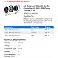 thumbnail image 2 of A/C Compressor Clutch Kit One Set - Compatible with 2000 - 2006 Toyota Tundra 4.7L V8 2001 2002 2003 2004 2005, 2 of 2