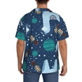 thumbnail image 5 of Xecao offers the Alpaca Astronaut in Space for Men's Casual Short-sleeved Shirt, a button-up collared shirt with a pocket, perfect for beach vacations and yacht travel in the Small size., 5 of 7