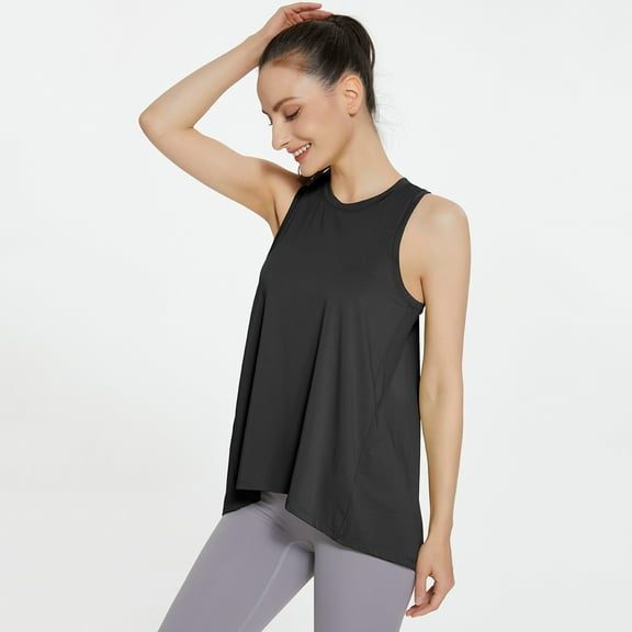 Aayomet Tank Tops For Women Women's Square Neck Sleeveless Solid Ribbed Knit Crop Top Tank,Black XL