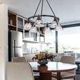 thumbnail image 2 of Yep by Golden Lighting Orwell 6-light Chandelier in Matte Black and Clear Glass, 2 of 9