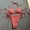 Red, variant on iTNHFP Plus Size Cover Ups for Swimwear Women Womens New Sexy Solid Color Three Piece Cutout Striped Bikini Swimsuit