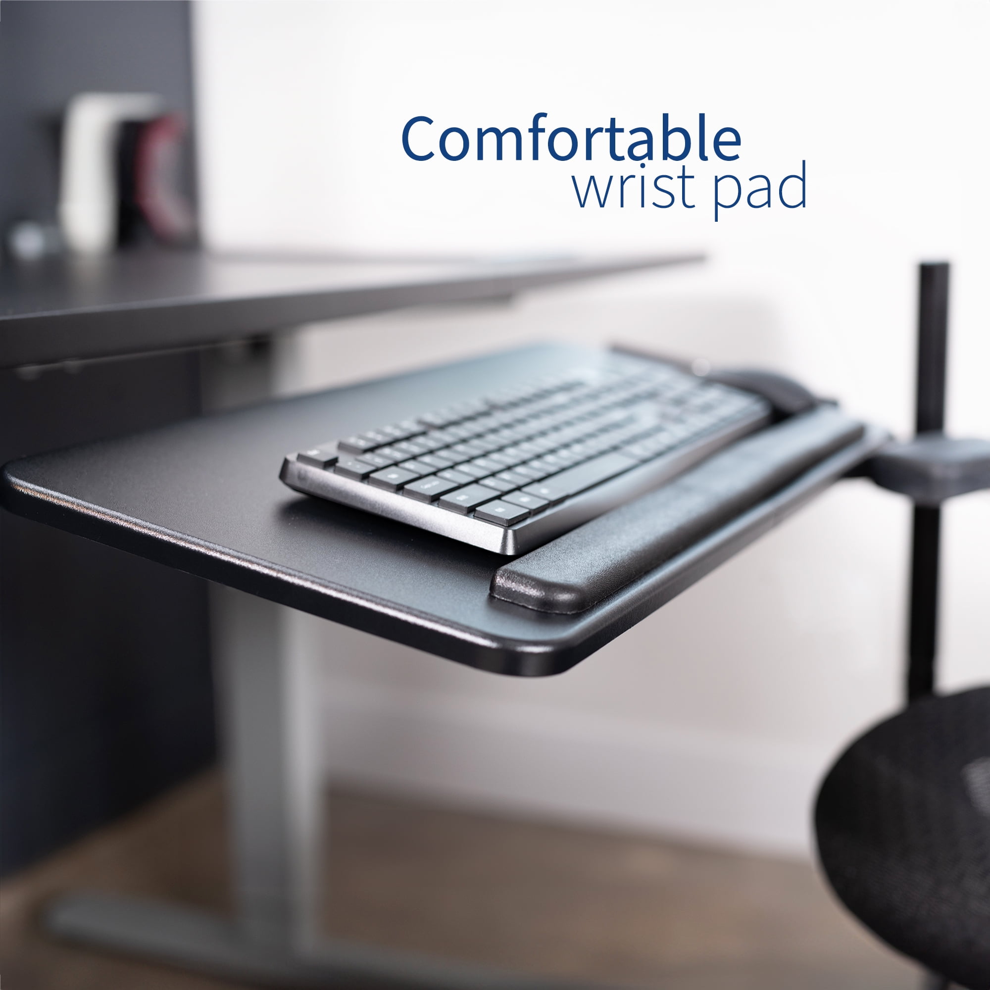 VIVO Office Chair Mounted 26 x 12 inch Full Motion Keyboard and Mouse Tray