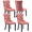 Pink, variant on LegaHome Pink Velvet Dining Chairs, 4 Pcs Upholstered Button Tufted Dining Chair Set, Modern Padded Accent Chairs with Solid Wood Legs and Nailhead Trim, Home Kitchen Armless Dining Chairs Set