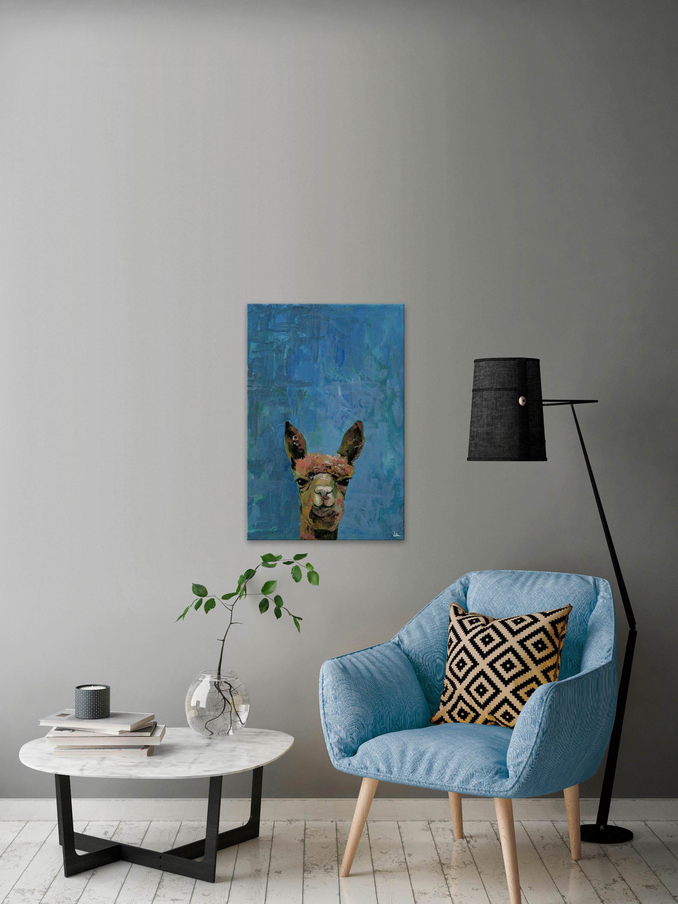 What up Llama Painting Print on Wrapped Canvas