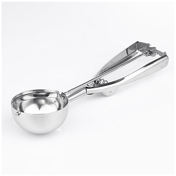 Cuillère à Crème Glacée en Acier Inoxydable Cuillère à Biscuits Pâte à Fruits Pommes de Terre Cuillère à Boules, Noir, 3 Pcs
