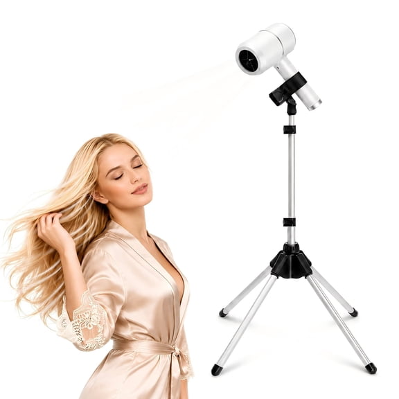 DAEX Adjustable Hair Dryer Stand with 29–59 in Height, 360° Swivel Universal Clip, Black