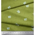thumbnail image 3 of Soimoi Green Japan Crepe Satin Fabric Leaves & Anemone Floral Print Fabric by the Yard 44 Inch Wide, 3 of 3