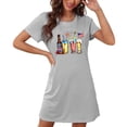 thumbnail image 4 of Camisón corto de talla grande para mujer, camisón de manga corta con estampado de pecho a la moda, camisón para mujer, 4 of 7