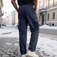 thumbnail image 6 of Big and Tall Cargo Pants for Men Corduroy Straight Leg Relaxed Fit Multi Pocket Drawstring Casual Travel Trousers, 6 of 7