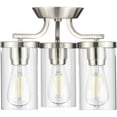 thumbnail image 3 of Progress Lighting Lassiter 3-Light Semi-Flush Mount, Matte Black, Clear Glass Shades, 3 of 7