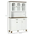 thumbnail image 2 of GVN Kitchen Pantry,Kitchen Buffet with Hutch 6 Door 2 Drawer Adjustable Shelves, White, 2 of 6