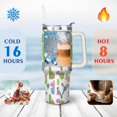thumbnail image 4 of 40oz Cactus Exotic Plant Stainless Steel Flip Straw Tumbler Spill Proof Travel Cup Double Wall Vacuum Insulated Coffee Mug with Top Handle, 4 of 6