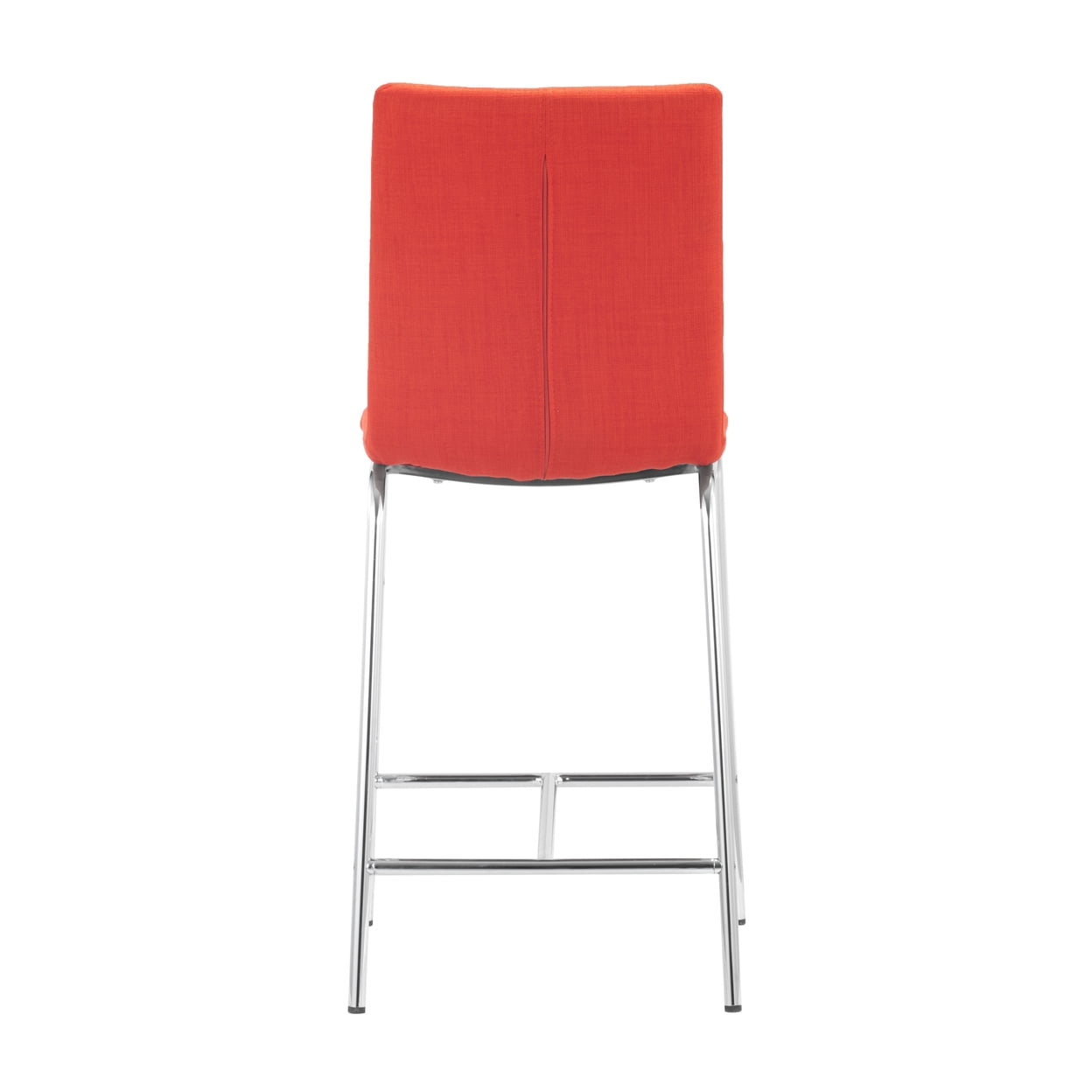 Uppsala Counter Stool Set of 2 Light Vintage Chrome Frame Tobacco Tangerine