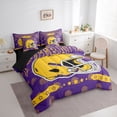 thumbnail image 3 of jejeloiu Football Sport Game 7 Pieces Bedding Comforter Set,Yellow Rugby Helmet Full Bedding Set For Teens Reversible, 3 of 8