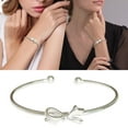 thumbnail image 2 of Pulsera abierta con lazo, accesorios para niñas, pulsera plateada a juego con todo, estilo femenino Sen, 2 of 8
