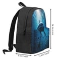 thumbnail image 2 of Lsque Ocean Dolphin Fish School Pattern Adult Backpack – Durable & Lightweight PU Canvas Storage Bag , 15” Laptop Compartment, and Multiple Pockets, 2 of 7