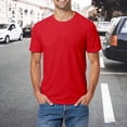 thumbnail image 2 of Mens Tshirt Short Sleeve Crewneck Basic Red Athletic Shirt Tees Mens Work Shirts, 2 of 5