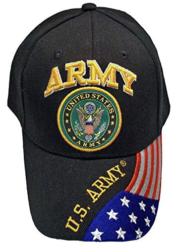 Army Logo Pride Embroidered Military Branch Emblem Baseball Cap Black U.S 