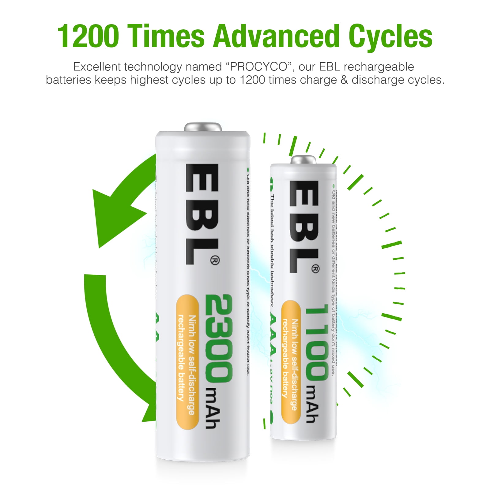 EBL AA AAA Rechargeable Batteries, General Purpose Battery, 8 Count
