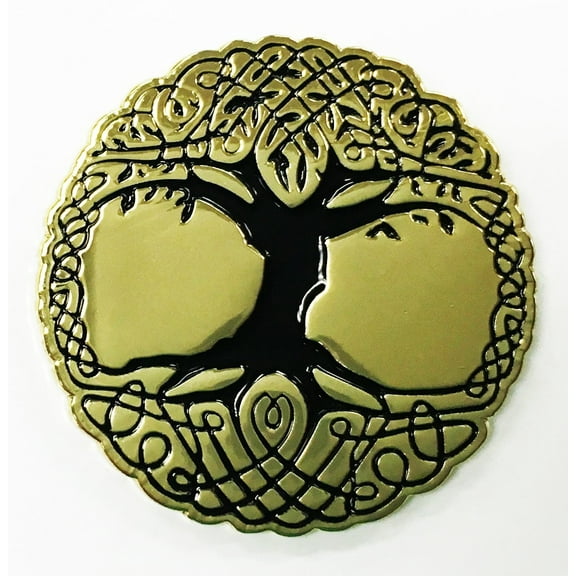 The Sacred Tree of Life Gold Enamel Lapel Pin