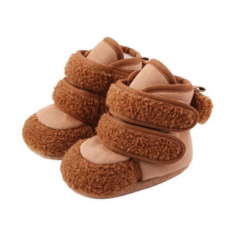 

Ediodpoh Baby Girls Boys Booties Soft Non Sole Winter Warm Cozy Toddler First Crib Shoes Kids Shoes Brown 5 M