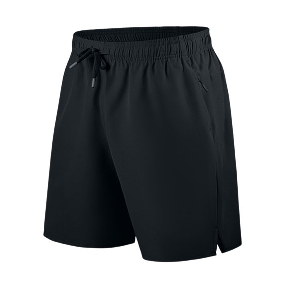 Lumtrix Men's Athletic Running Shorts Slit Hem Lightweight Linerless Gym Workout Shorts with Zipper Pockets Dark Gray 4XL