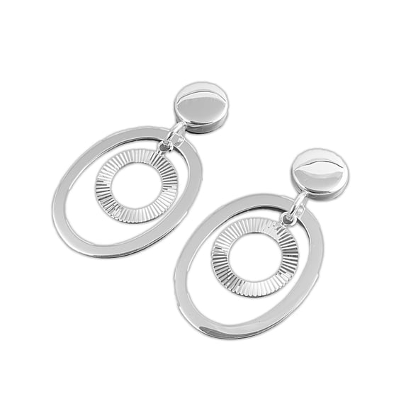 Designer Style Dangle Earrings Sterling Silver