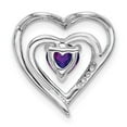 thumbnail image 4 of Auriga Fine Jewelry 14K White Gold Amethyst and Diamond Heart Pendant for Women (L- 16.4mm, W-16mm), 4 of 6