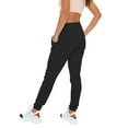thumbnail image 2 of Womens Jogger Pants French Terry Lightweight Cotton Blend Casual Sweatpants with Pockets, 2 of 3
