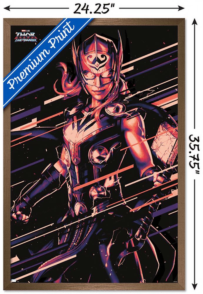 Marvel Thor: Love and Thunder - Mighty Thor Wall Poster, 22.375" x 34" Framed
