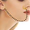 thumbnail image 1 of Anillo de nariz para mujeres y niñas, piercing falso, cadena de oreja/nariz, negro, 1 of 8