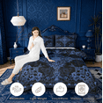 thumbnail image 2 of Erosebridal Damask Baroque Floral Twin Comforter Sets For Adult,Vintage Gothic Theme Bedding Set,Reversible black,2pcs, 2 of 7