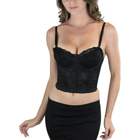 ToBeInStyle Women's Shaping Floral Lace Boned Bustier