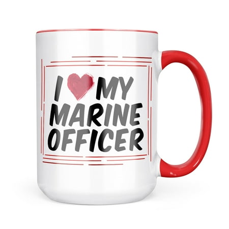 

Neonblond I heart love my Marine Officer Mug gift for Coffee Tea lovers