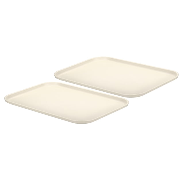 Unique Bargains Plastic Fast Food Serving Tray, 15' x 10.6' Reusable Cafeteria Serving Tray White 2Pack